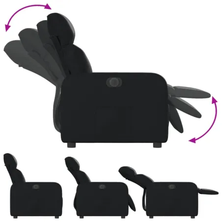 Fauteuil inclinable électrique Noir Similicuir