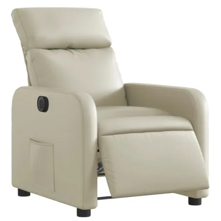 Fauteuil inclinable électrique Crème Similicuir