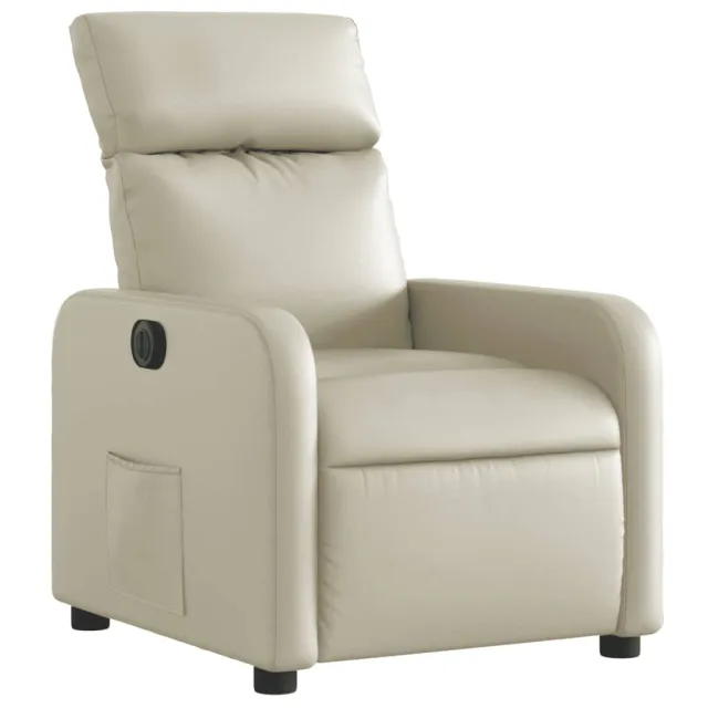 Fauteuil inclinable électrique Crème Similicuir