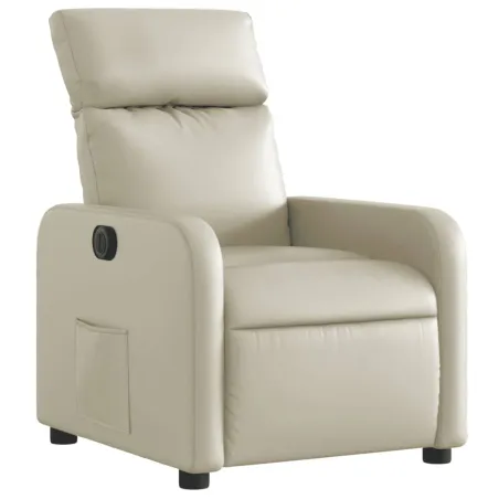 Fauteuil inclinable électrique Crème Similicuir