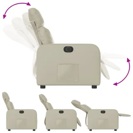 Fauteuil inclinable électrique Crème Similicuir