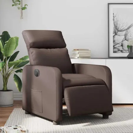 Fauteuil inclinable électrique Marron Similicuir