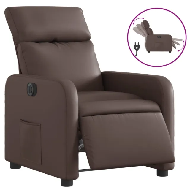 Fauteuil inclinable électrique Marron Similicuir