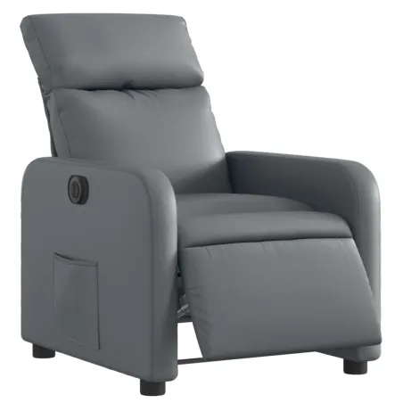 Fauteuil inclinable électrique Gris Similicuir
