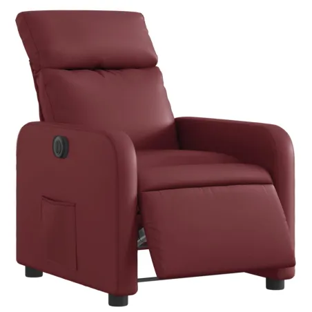 Fauteuil inclinable électrique Rouge bordeaux Similicuir