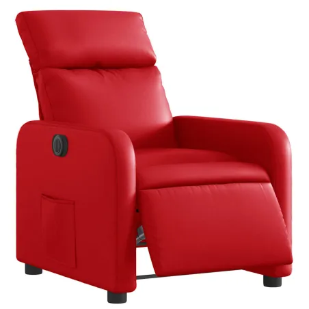 Fauteuil inclinable électrique Rouge Similicuir