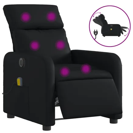 Fauteuil de massage inclinable électrique noir similicuir 2