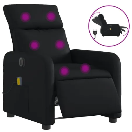Fauteuil de massage inclinable électrique noir similicuir
