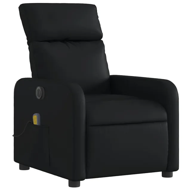 Fauteuil de massage inclinable électrique noir similicuir