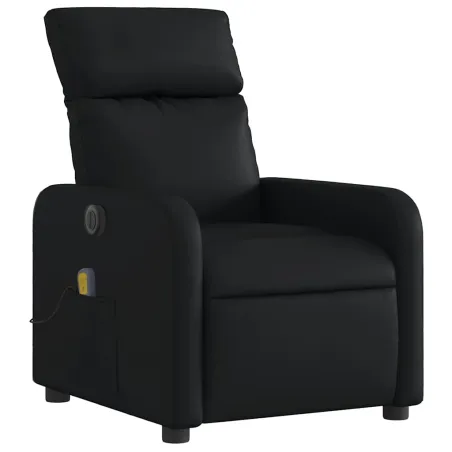 Fauteuil de massage inclinable électrique noir similicuir