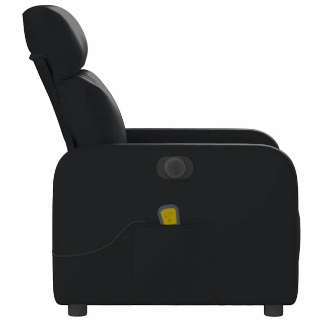 Fauteuil de massage inclinable électrique noir similicuir