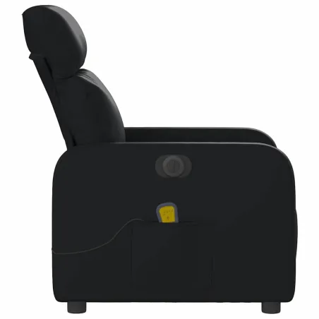 Fauteuil de massage inclinable électrique noir similicuir