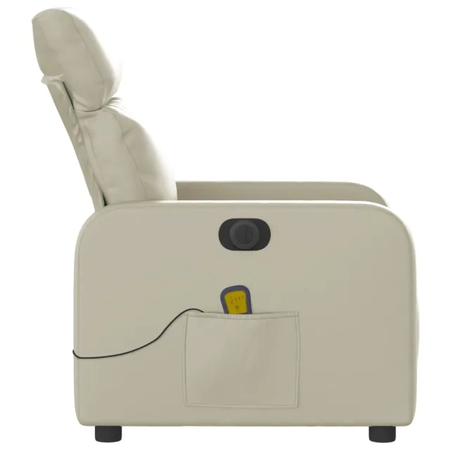 Fauteuil de massage inclinable électrique crème similicuir