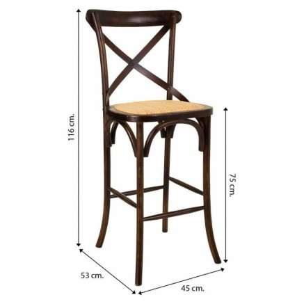 Sgabello Alexandra House Living Marrone Rattan Betulla 53 x 116 x 45 c 2