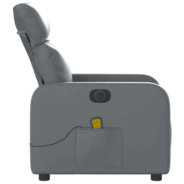 Fauteuil de massage inclinable électrique gris similicuir