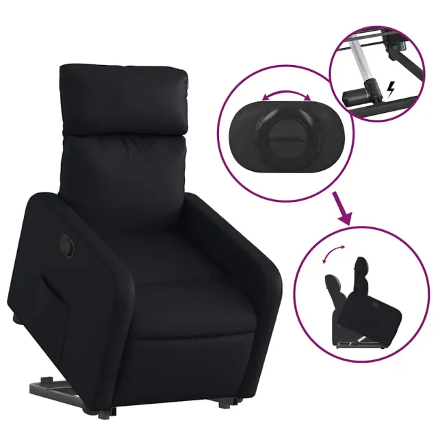 Fauteuil inclinable Noir Similicuir