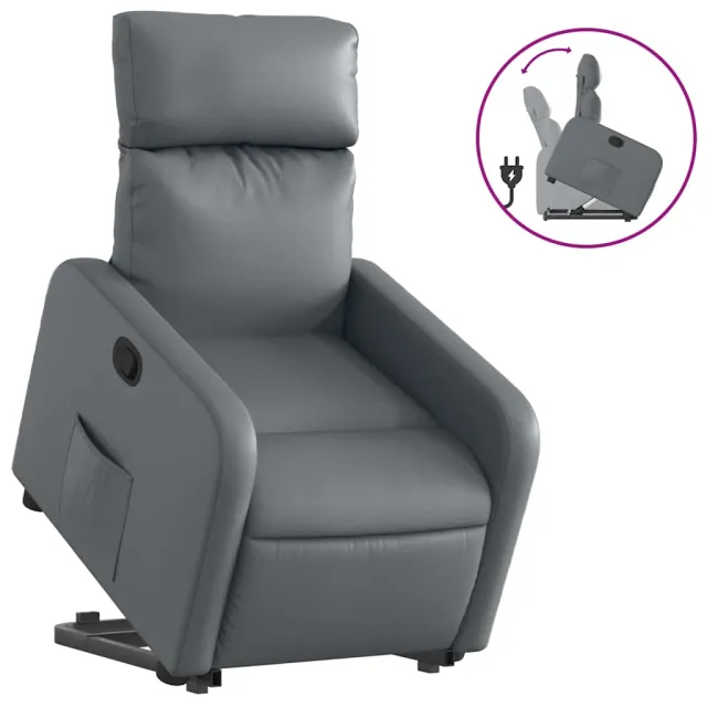 Fauteuil inclinable Gris Similicuir