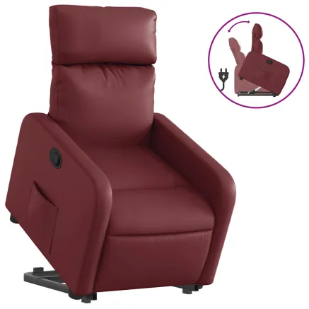 Fauteuil inclinable Rouge bordeaux Similicuir 2