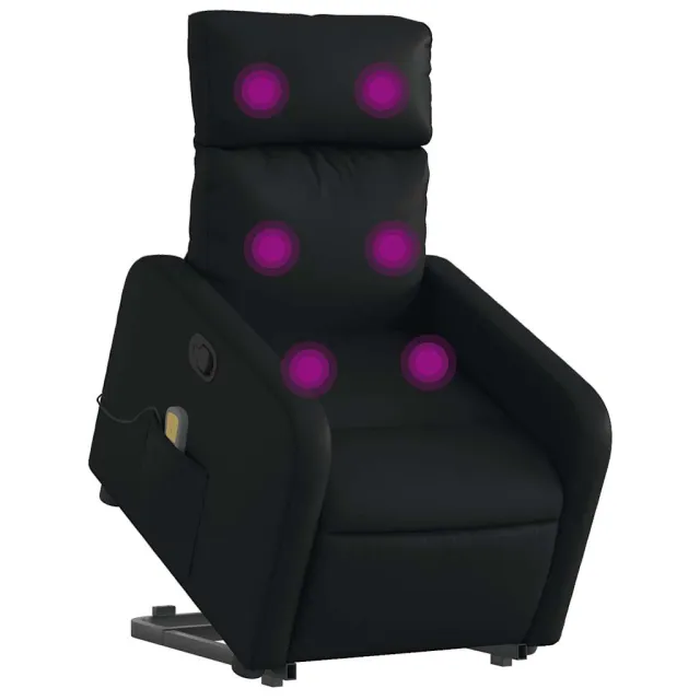 Fauteuil inclinable de massage Noir Similicuir