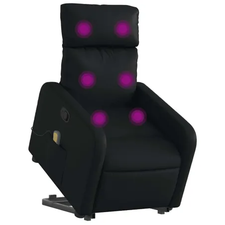 Fauteuil inclinable de massage Noir Similicuir