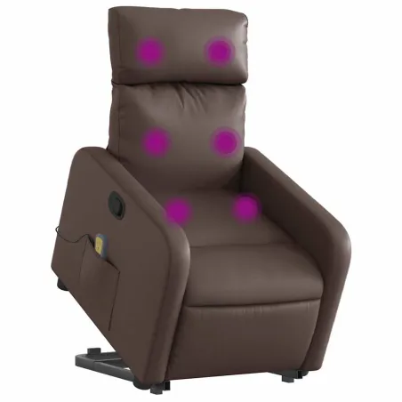 Fauteuil inclinable de massage Marron Similicuir