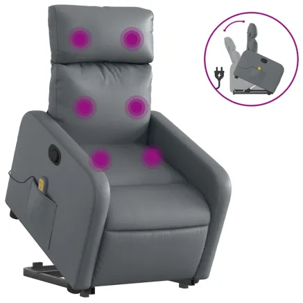 Fauteuil inclinable de massage Gris Similicuir 2