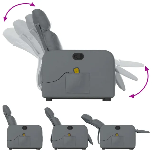 Fauteuil inclinable de massage Gris Similicuir