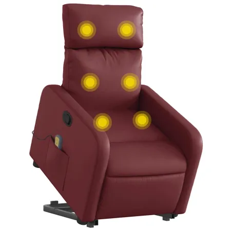 Fauteuil inclinable de massage Rouge bordeaux Similicuir