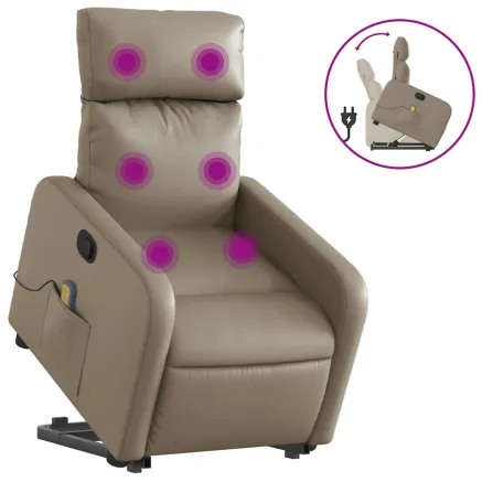 Fauteuil inclinable de massage Cappuccino Similicuir 2