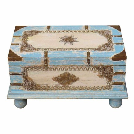 Baúl Alexandra House Living Azul Madera de mango 28 x 27 x 50 cm Esti