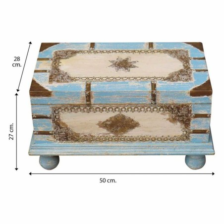 Baúl Alexandra House Living Azul Madera de mango 28 x 27 x 50 cm Esti