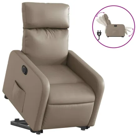 Fauteuil inclinable électrique cappuccino similicuir 2