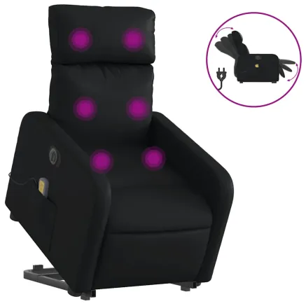 Fauteuil inclinable de massage électrique noir similicuir 2