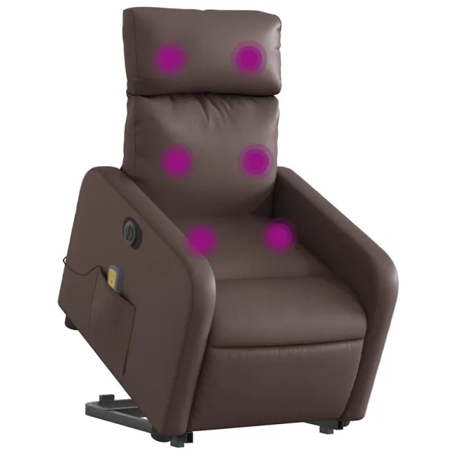 Fauteuil inclinable de massage électrique marron similicuir
