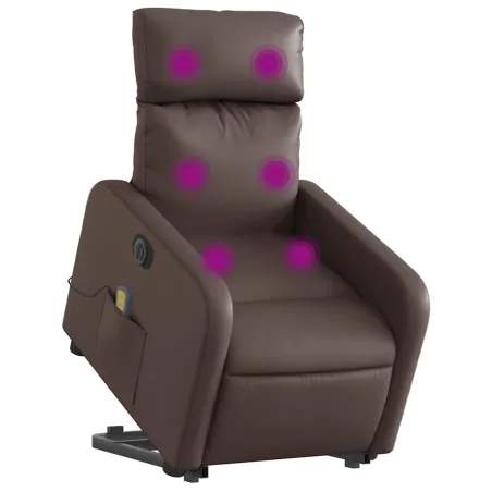 Fauteuil inclinable de massage électrique marron similicuir