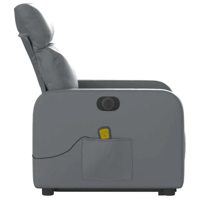 Fauteuil inclinable de massage électrique gris similicuir