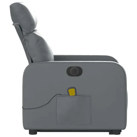Fauteuil inclinable de massage électrique gris similicuir