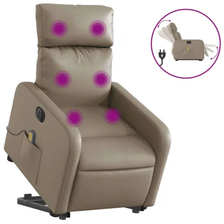 Fauteuil inclinable de massage électrique cappuccino similicuir 2