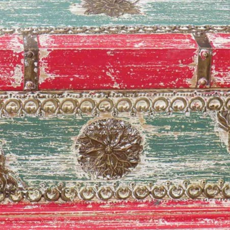 Coffre Alexandra House Living Rouge Bois de manguier 28 x 27 x 50 cm S