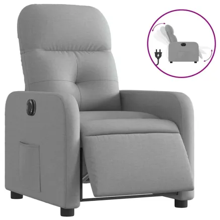Fauteuil inclinable électrique Gris clair Tissu 2