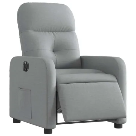 Fauteuil inclinable électrique Gris clair Tissu