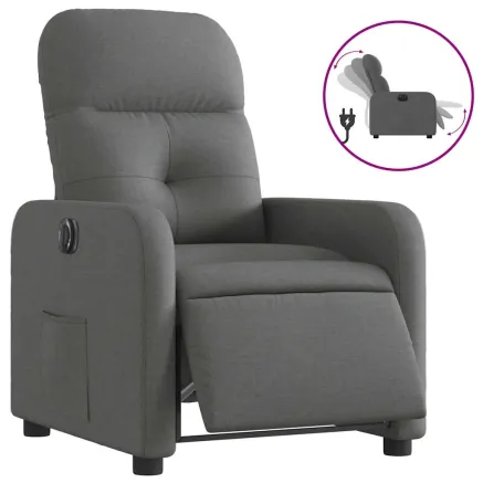 Fauteuil inclinable électrique Gris foncé Tissu 2