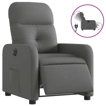 Fauteuil inclinable électrique Gris foncé Tissu
