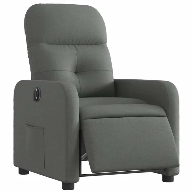 Fauteuil inclinable électrique Gris foncé Tissu