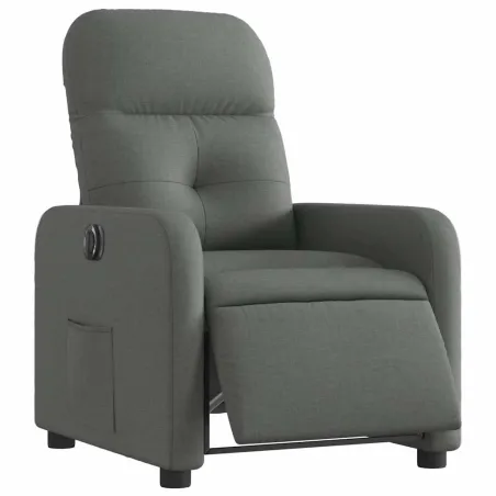 Fauteuil inclinable électrique Gris foncé Tissu