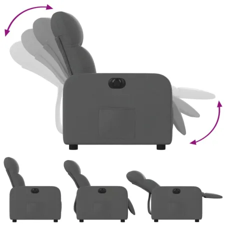 Fauteuil inclinable électrique Gris foncé Tissu