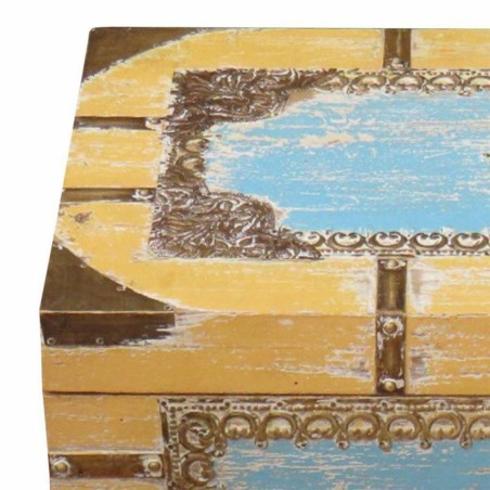 Truhe Alexandra House Living Gelb Blau Mango-Holz 28 x 27 x 50 cm Hand