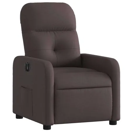 Fauteuil inclinable électrique Marron foncé Tissu