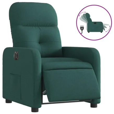 Fauteuil inclinable électrique Vert foncé Tissu 2