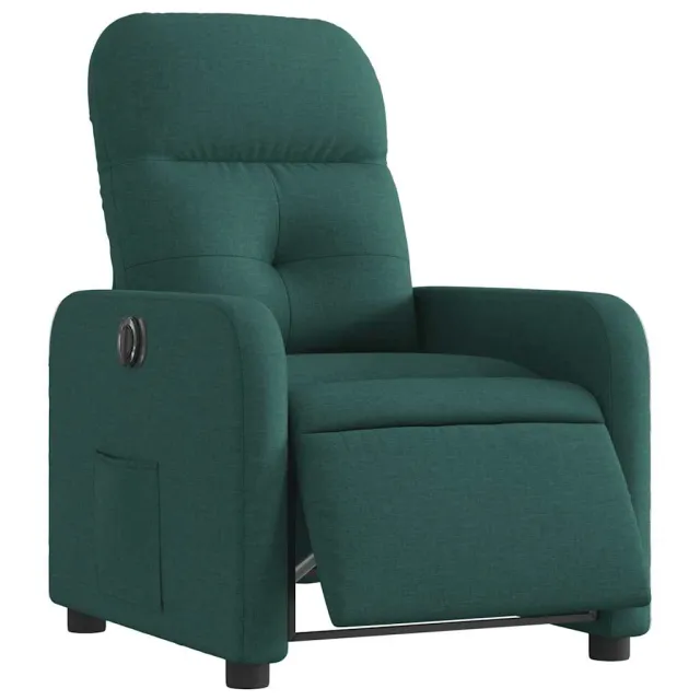 Fauteuil inclinable électrique Vert foncé Tissu